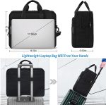 Laptop Bag 17.3 Inch Laptop Briefcase Large Laptop Case Waterproof Business Computer Bag Adjustable Shoulder Messenger Bag for Men Women, Black - Image 3